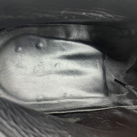 Gucci Chukka Boots Men Size 13 Black Leather Vintage Plain Toe Lace Up Mid Shoes - Picture 9 of 10